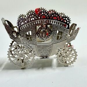 Cinderella Style Carriage Christmas Ornament - Silver - Dainty